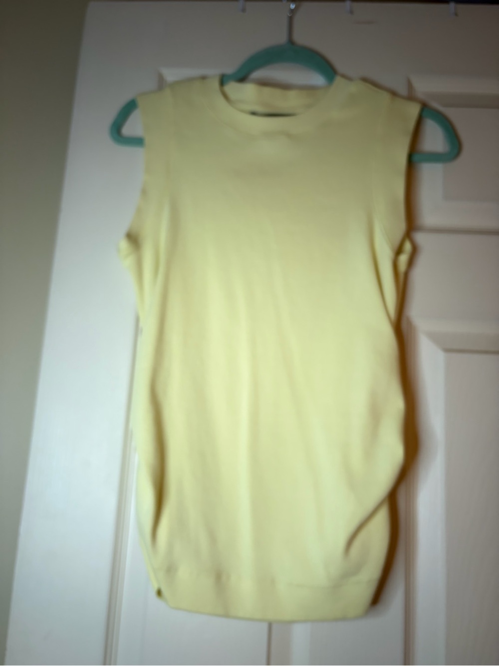 White House Black Market Light Yellow Ribbed Long Sleeve Top